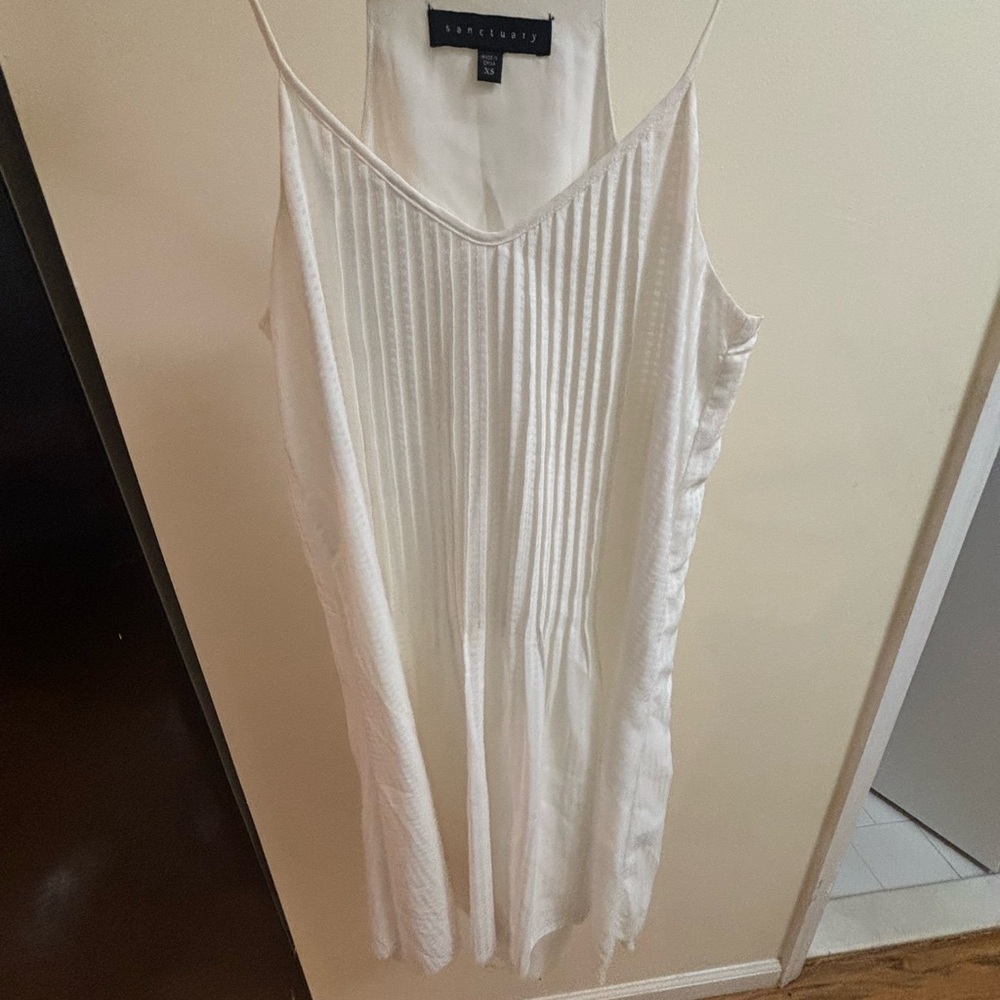 Express White Pleated Mini Dress